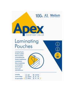 Lamineringslommer A3 100 x 125 Micron Blank Apex