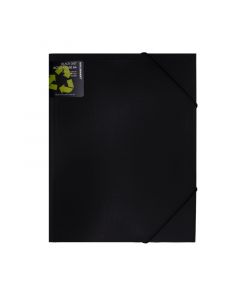 Elastikmappe BLACK A4 Sort
