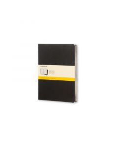 Cahier Journal Kvadreret XL Sort 3-Pak