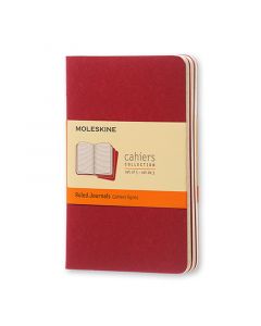 Cahier Journal Linjeret Pocket Rød 3-Pak