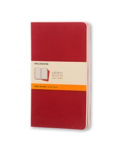 Cahier Journal Linjeret Large Rød 3-Pak