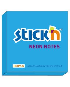 Notesblok 76x76 100 Blad Neon Blå