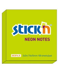 Notesblok 76x76 100 Blad Neon Grøn
