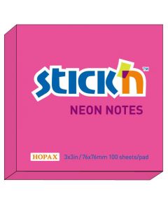 Notesblok 76x76 100 Blad Neon Rød