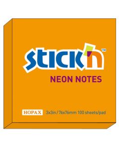Notesblok 76x76 100 Blad Neon Orange