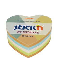 Noteskub 67x67 250 Blad Hjerte Assorterat