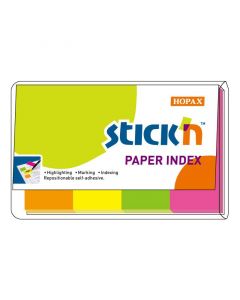 Indeksfaner 4st 50x20 25 Blad Assorterat Neon