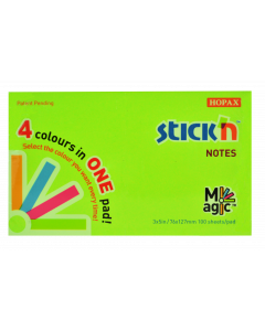 Magic Notesblok 76x127 100 Blad Assorterat Neon