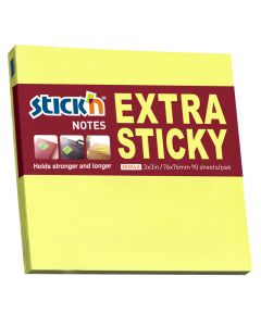 Notesblok Extra Sticky 76x76 90 Blad Neon Gul