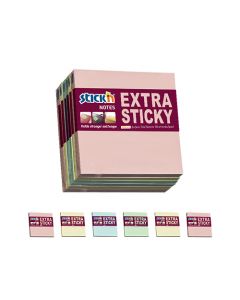 Notisblokke Extra Sticky Multipakke 6 st 76x76 90 Blad Pastell 