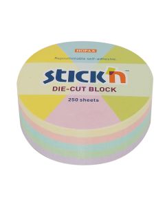 Noteskub 67x67 250 Blad Runde Assorterat Pastel