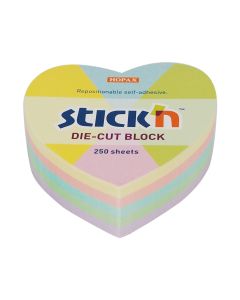 Noteskub 64x67 250 Blad Hjerte Assorterat Pastel