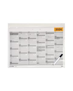 Vægkalender A2 2026 Whiteboard DK