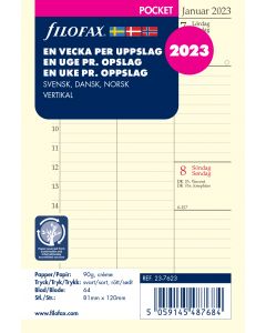 Dagbog Pocket 2023 Uge Per Opslag Lodret Svensk/Dansk/Norsk