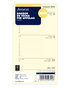 Dagbog Personal 2026 Uge per Opslag Svensk