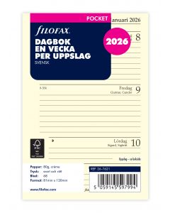 Refill Pocket 2026 Uge Per Opslag Svensk