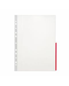 Signallomme A4 PP 105 Micron 100 Pakke Rød