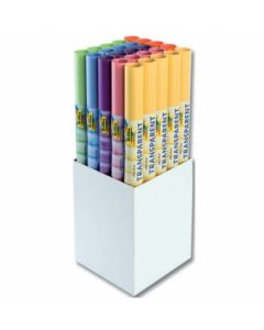 Transparent Papir 50,5 x 70 cm 25 Ruller Display 6 Farver